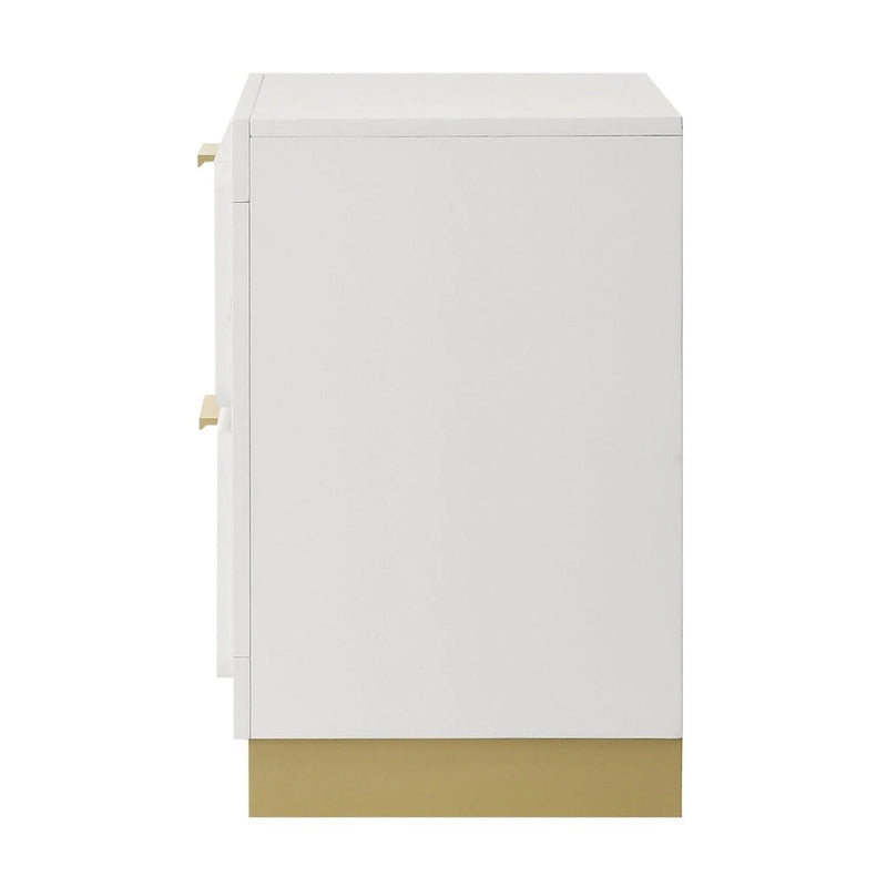 2-Drawer Nightstand with Open Shelf — Bedside Table for Bedroom Storage