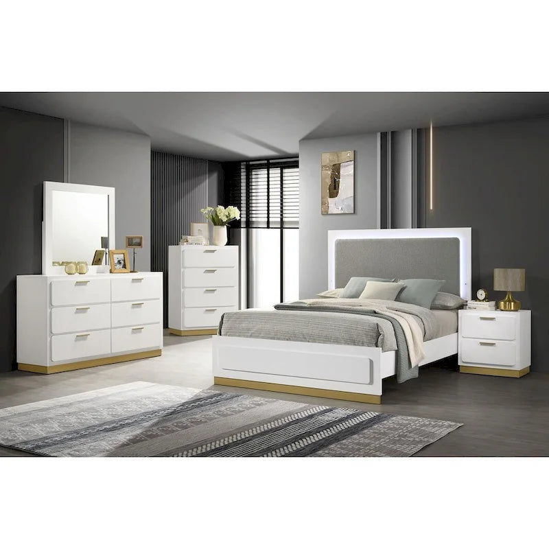 2-Drawer Nightstand with Open Shelf — Bedside Table for Bedroom Storage