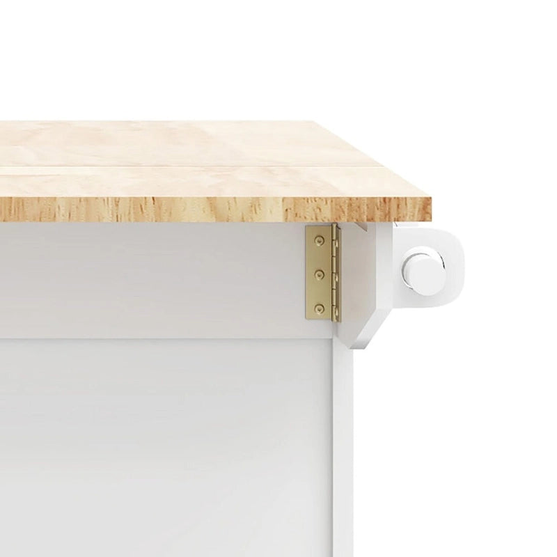 Moderner, stilvoller Küchenwagen aus Holz mit Stauraum und Klappplatte