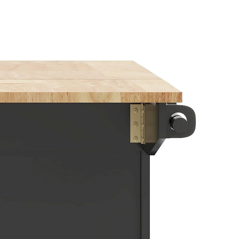 Moderner, stilvoller Küchenwagen aus Holz mit Stauraum und Klappplatte