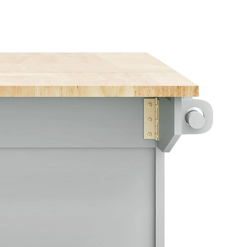 Moderner, stilvoller Küchenwagen aus Holz mit Stauraum und Klappplatte