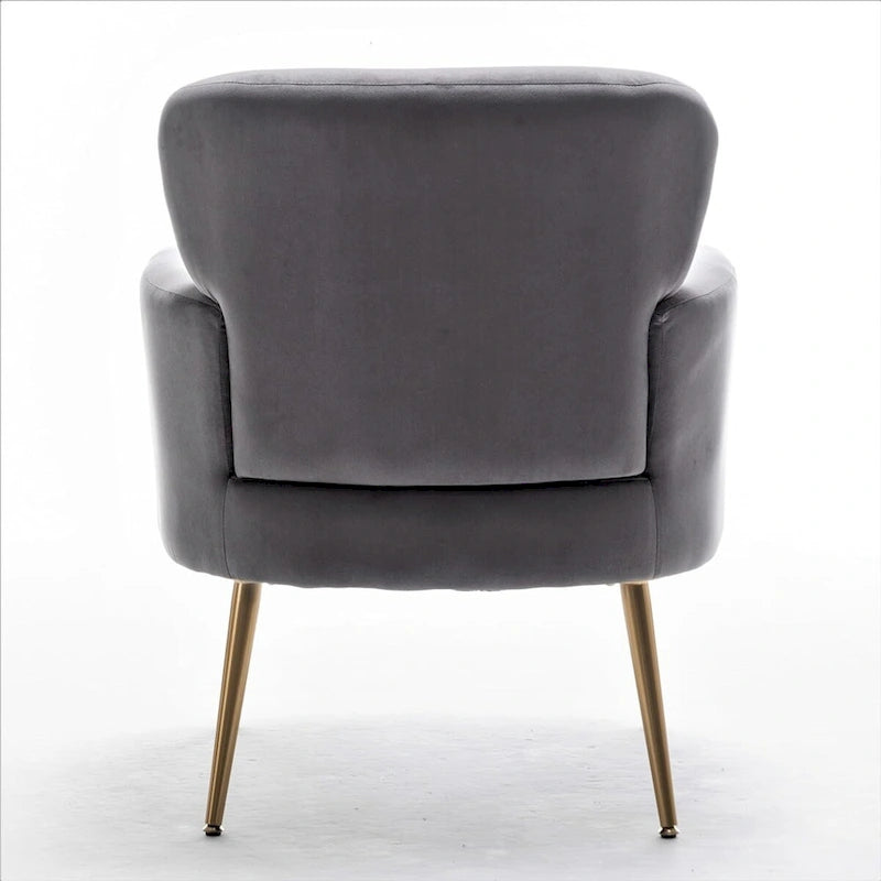Stylish Velvet Armchair with Gold Metal Legs Comfortable Accent Chair