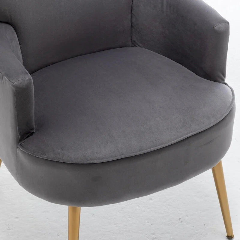Stylish Velvet Armchair with Gold Metal Legs Comfortable Accent Chair