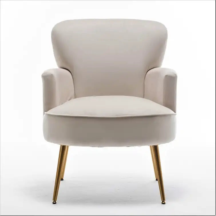 Stylish Velvet Armchair with Gold Metal Legs Comfortable Accent Chair