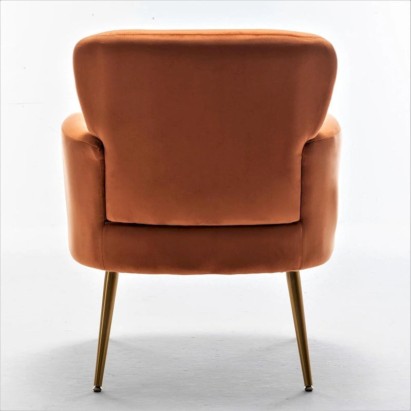 Stylish Velvet Armchair with Gold Metal Legs Comfortable Accent Chair