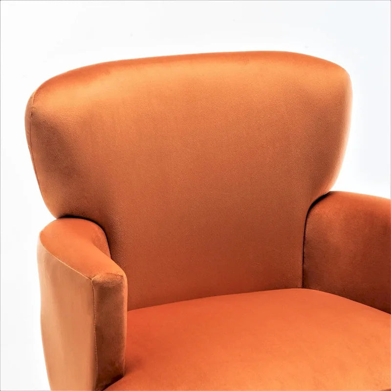 Stylish Velvet Armchair with Gold Metal Legs Comfortable Accent Chair