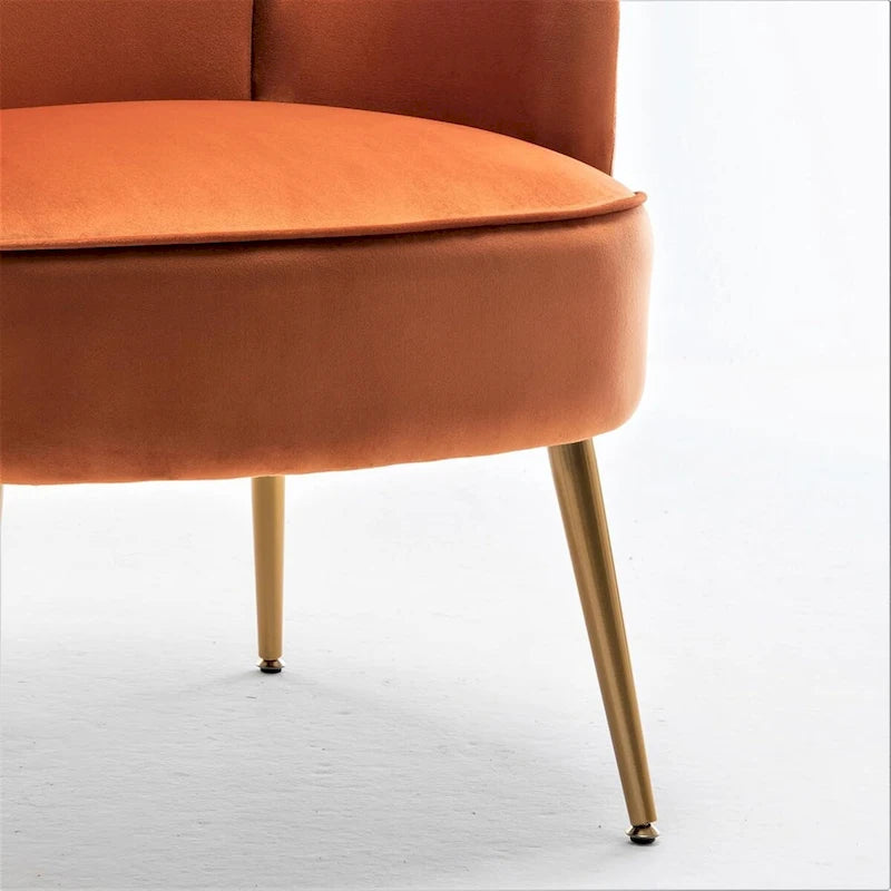 Stylish Velvet Armchair with Gold Metal Legs Comfortable Accent Chair