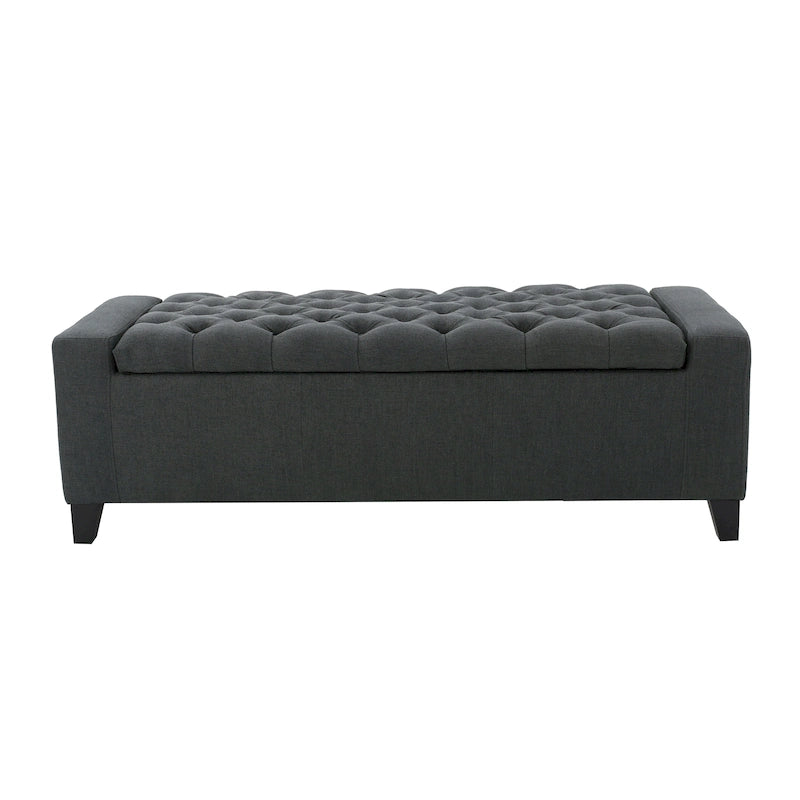 Tufted Upholstered Storage Bench with Lift-Top Lid for Bedroom or Entryway