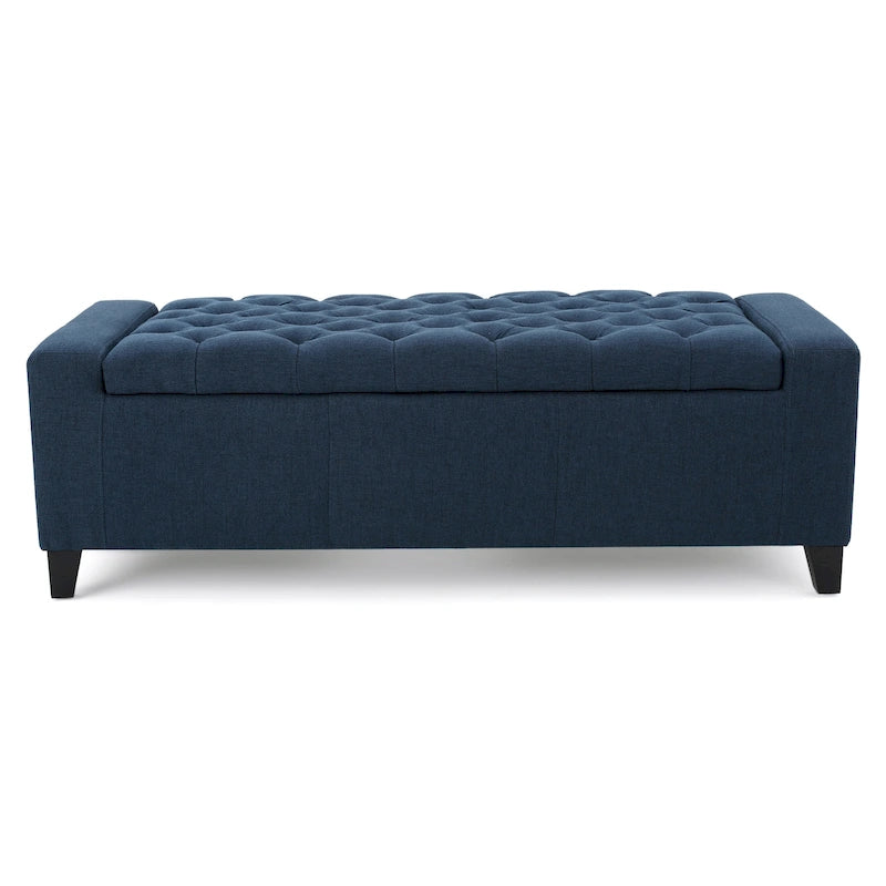 Tufted Upholstered Storage Bench with Lift-Top Lid for Bedroom or Entryway