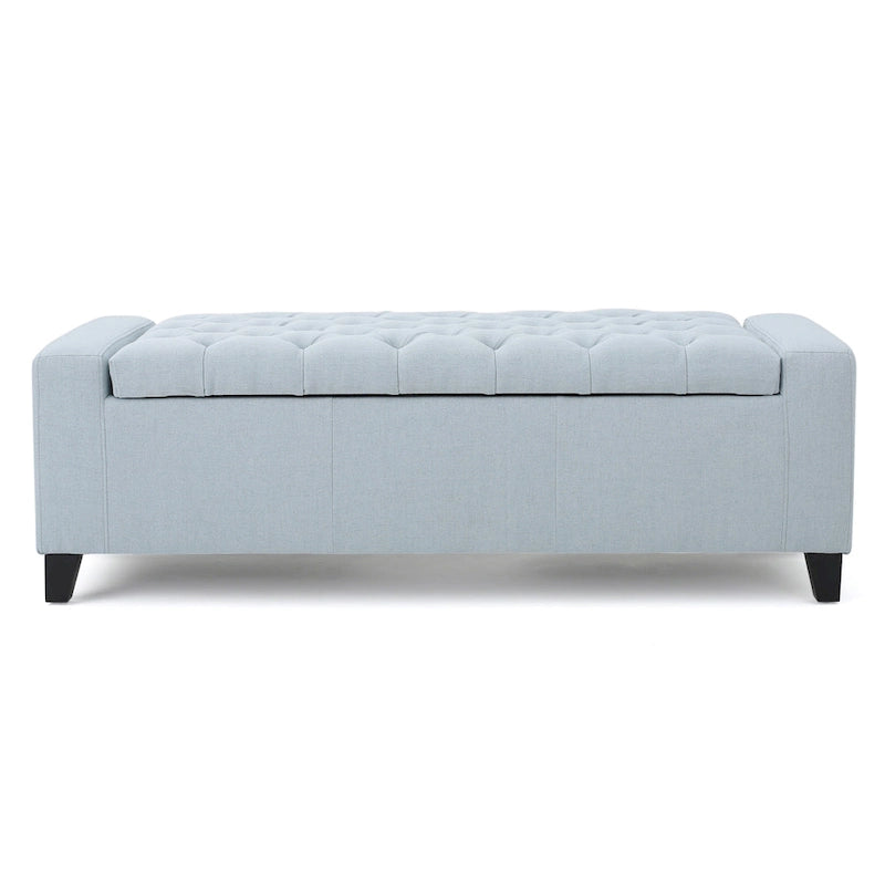 Tufted Upholstered Storage Bench with Lift-Top Lid for Bedroom or Entryway