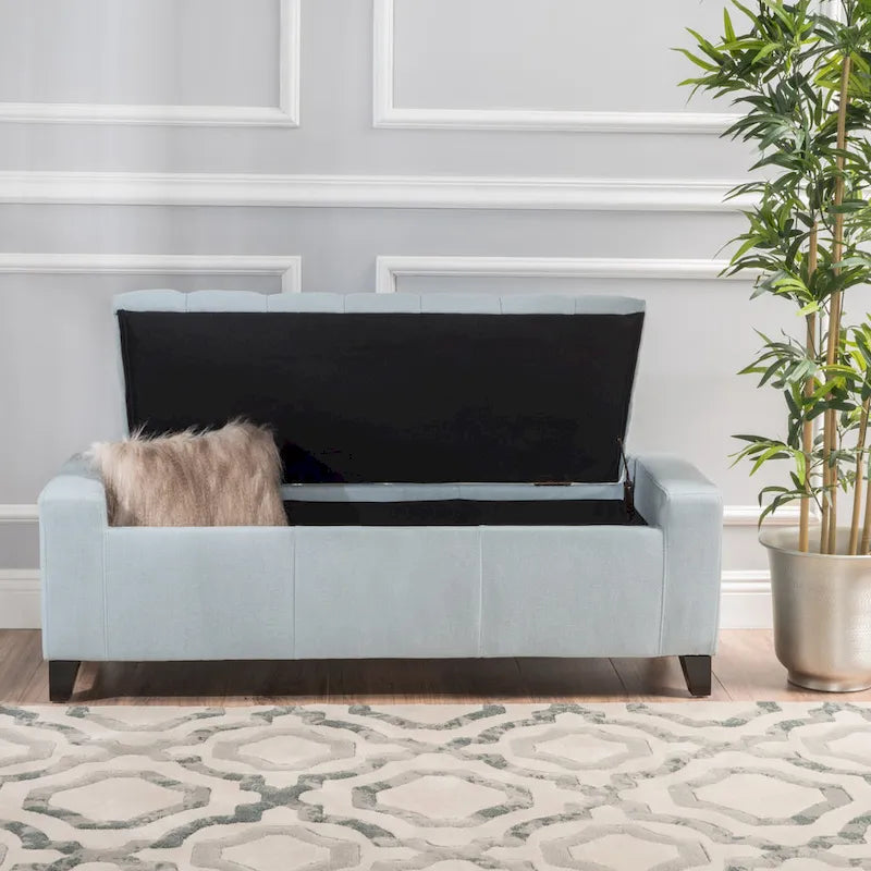 Tufted Upholstered Storage Bench with Lift-Top Lid for Bedroom or Entryway