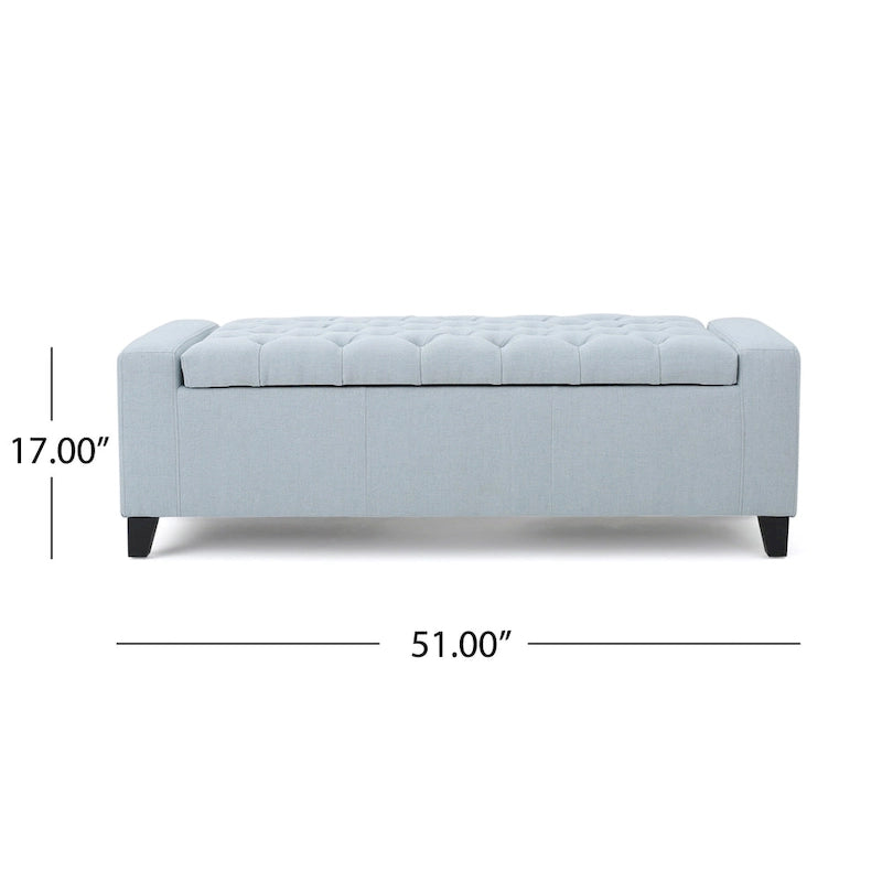 Tufted Upholstered Storage Bench with Lift-Top Lid for Bedroom or Entryway