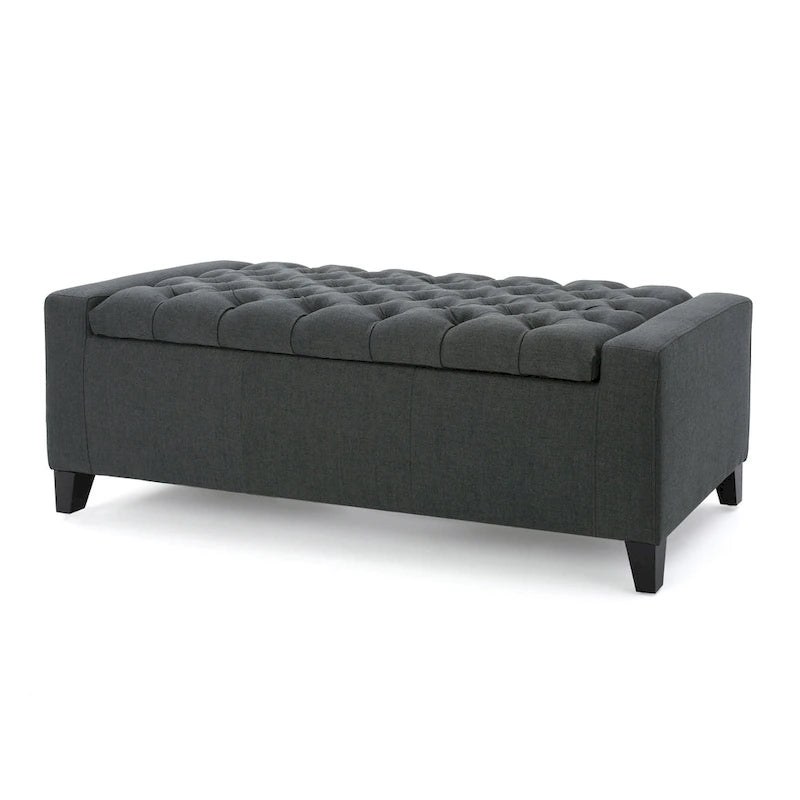Tufted Upholstered Storage Bench with Lift-Top Lid for Bedroom or Entryway
