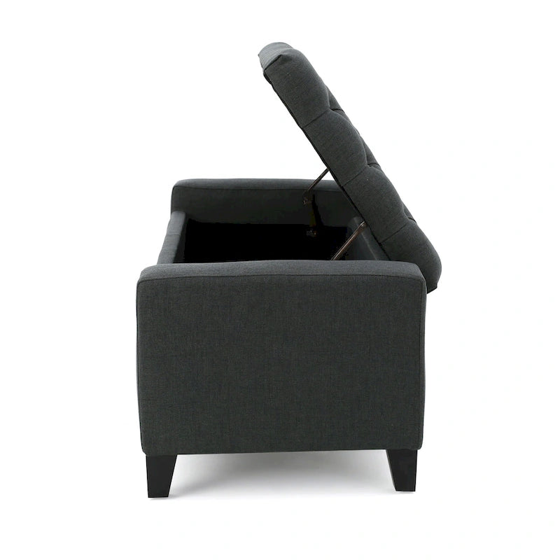 Tufted Upholstered Storage Bench with Lift-Top Lid for Bedroom or Entryway