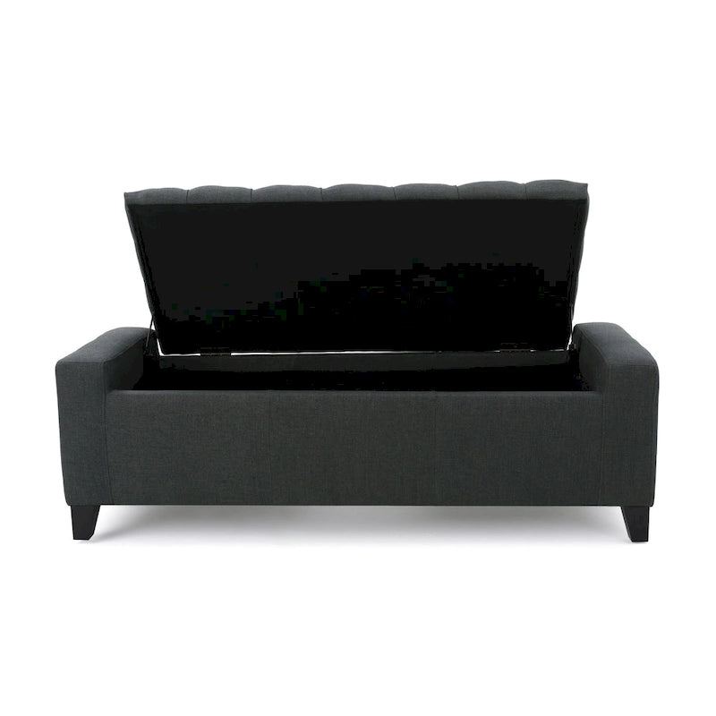 Tufted Upholstered Storage Bench with Lift-Top Lid for Bedroom or Entryway