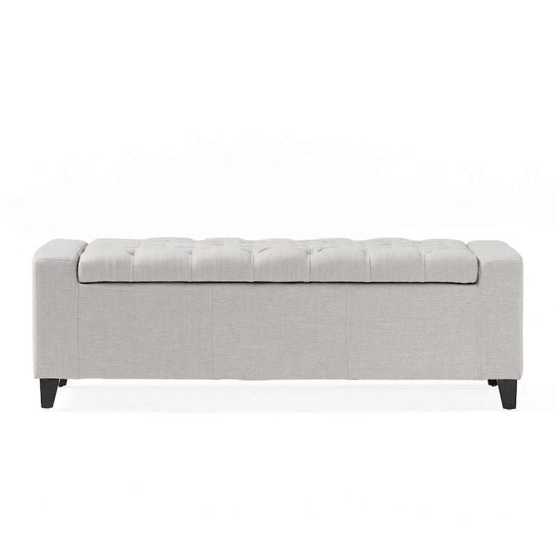 Tufted Upholstered Storage Bench with Lift-Top Lid for Bedroom or Entryway