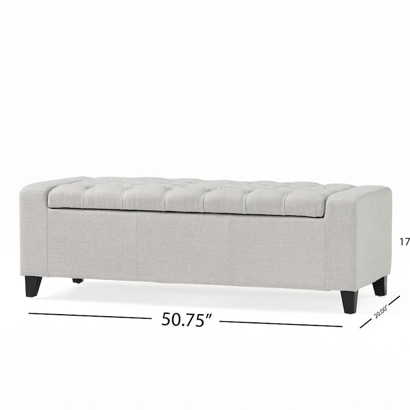 Tufted Upholstered Storage Bench with Lift-Top Lid for Bedroom or Entryway