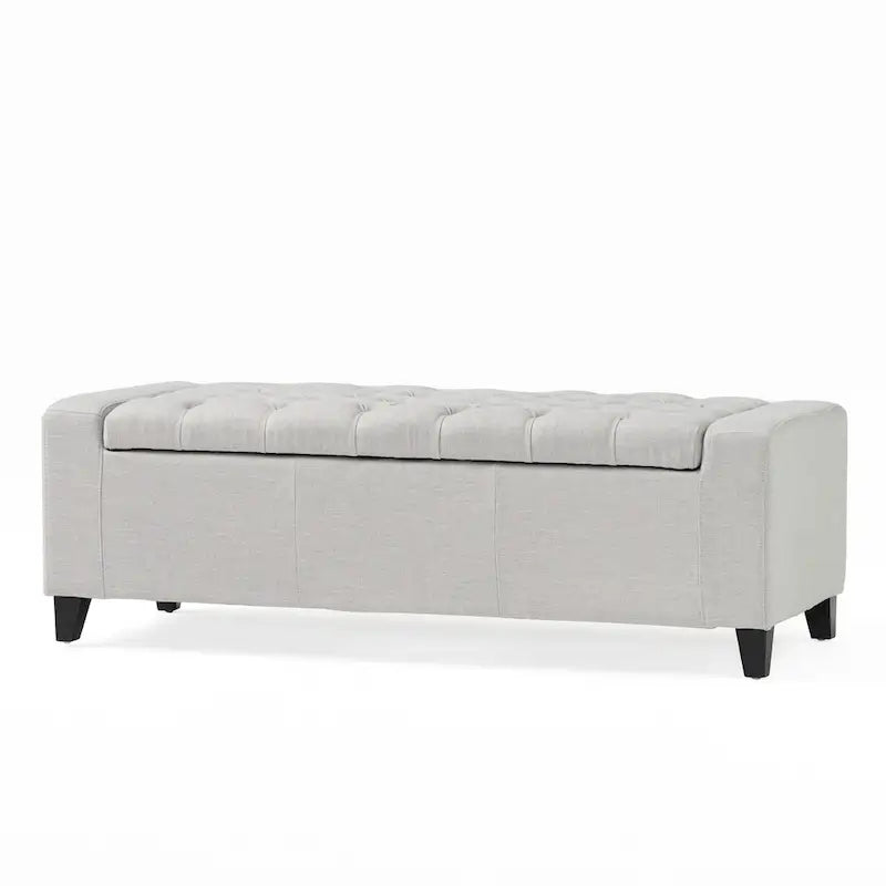 Tufted Upholstered Storage Bench with Lift-Top Lid for Bedroom or Entryway