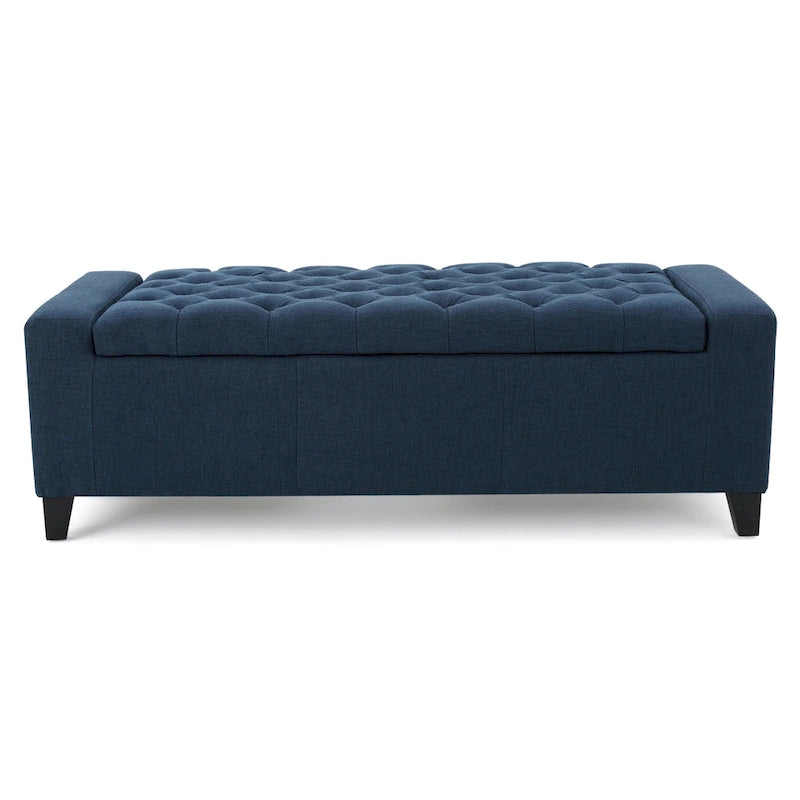 Tufted Upholstered Storage Bench with Lift-Top Lid for Bedroom or Entryway