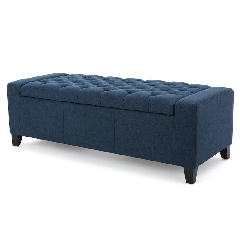 Tufted Upholstered Storage Bench with Lift-Top Lid for Bedroom or Entryway
