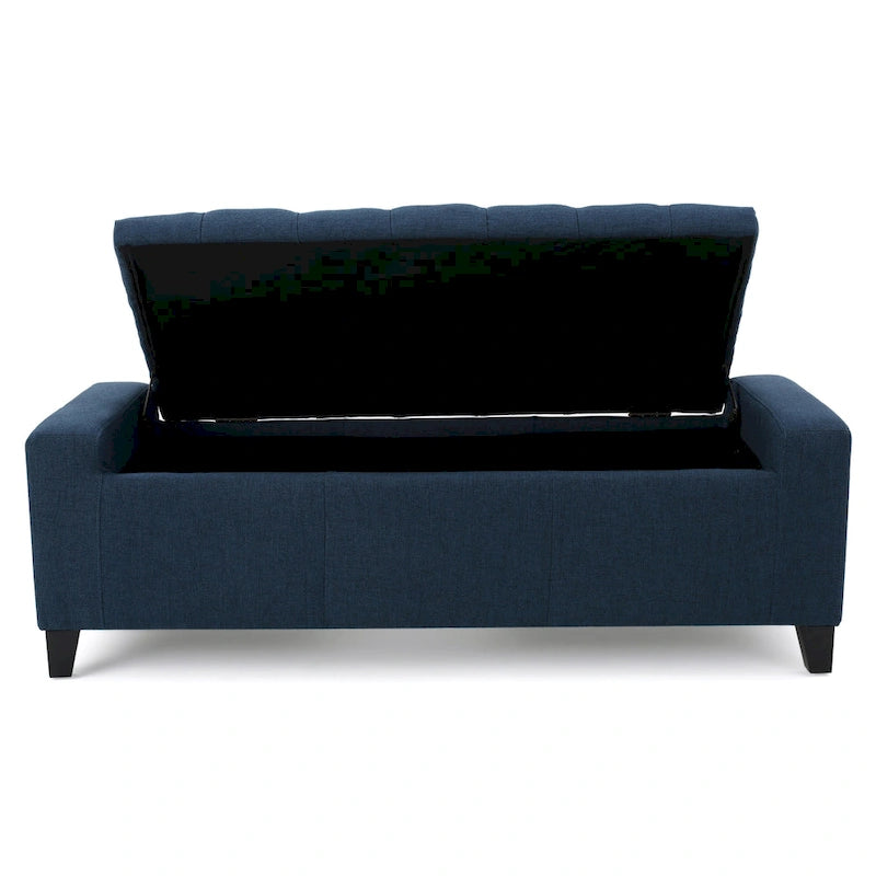 Tufted Upholstered Storage Bench with Lift-Top Lid for Bedroom or Entryway