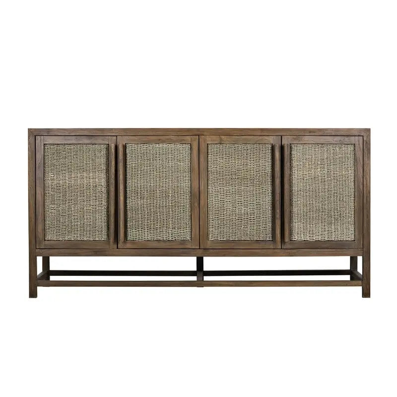4-Door Large Storage Cabinet with Adjustable Shelves for Living Room or Hallway