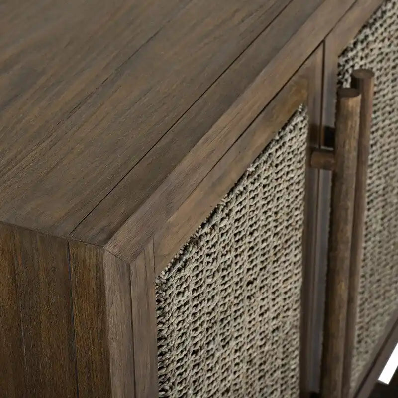 4-Door Large Storage Cabinet with Adjustable Shelves for Living Room or Hallway