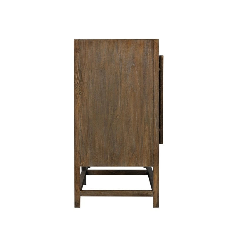 4-Door Large Storage Cabinet with Adjustable Shelves for Living Room or Hallway