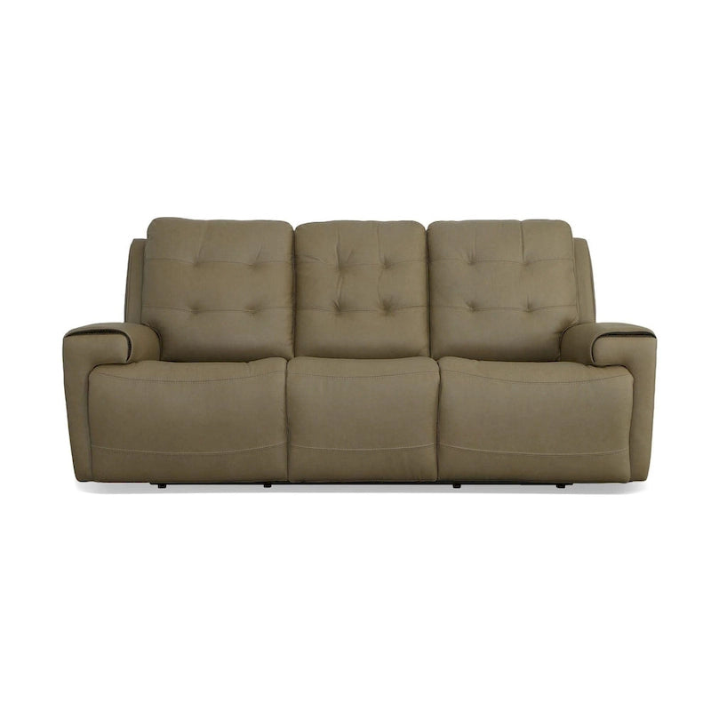 Top Grain Leather Power Reclining Sofa with Power Headrests