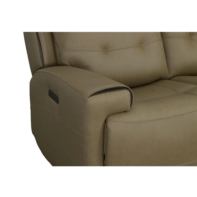 Top Grain Leather Power Reclining Sofa with Power Headrests