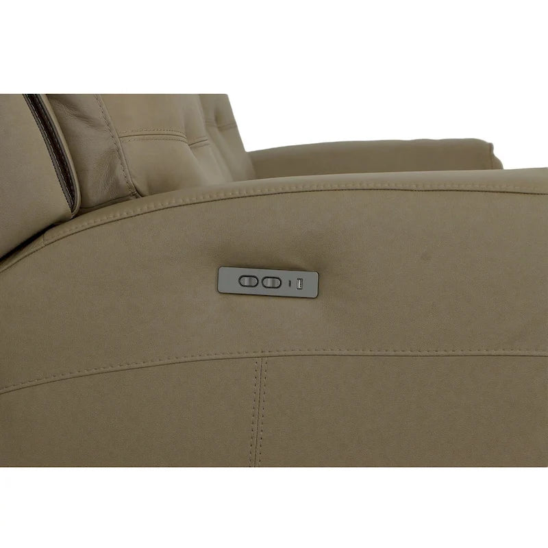 Top Grain Leather Power Reclining Sofa with Power Headrests