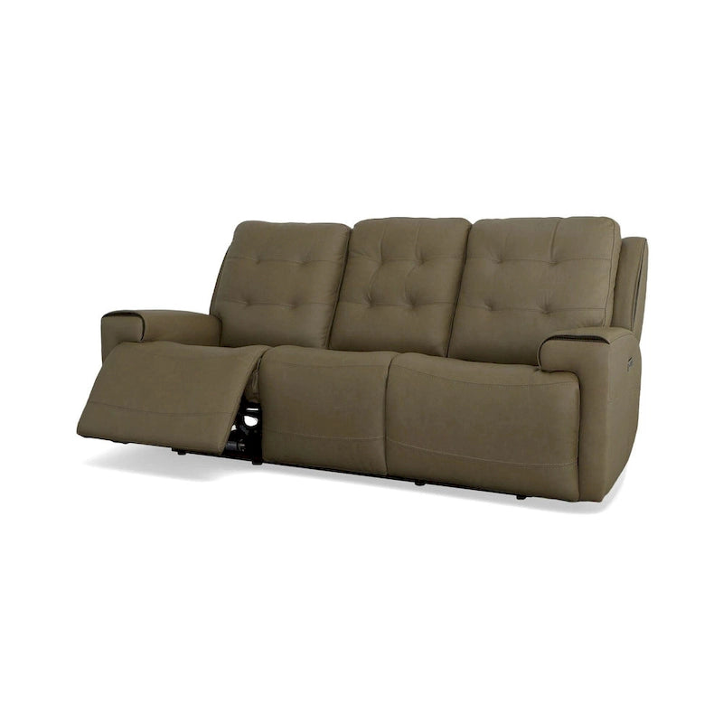 Top Grain Leather Power Reclining Sofa with Power Headrests