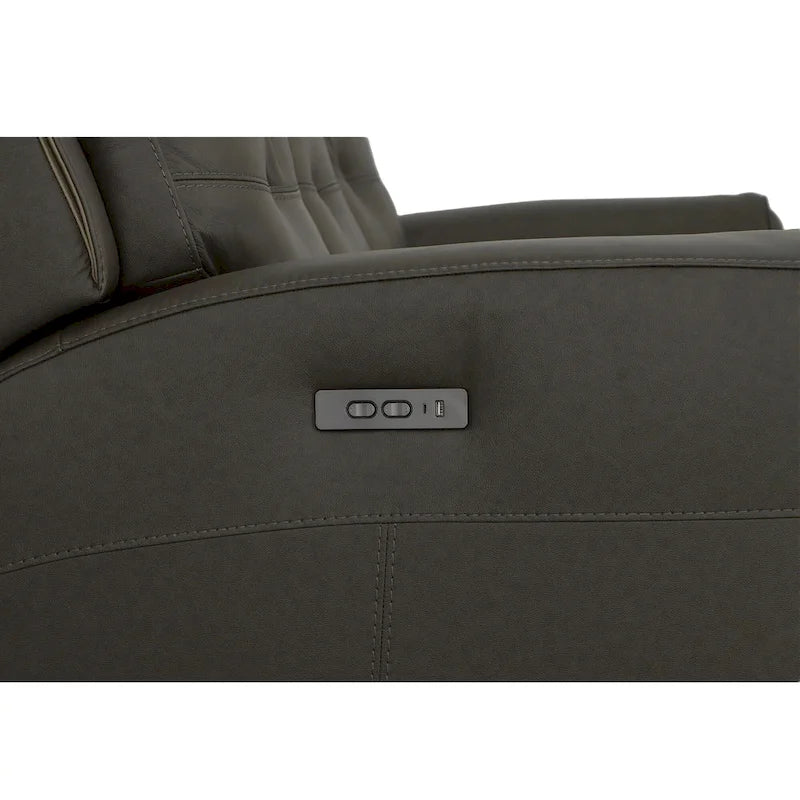 Top Grain Leather Power Reclining Sofa with Power Headrests