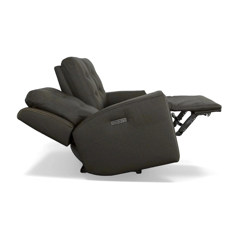 Top Grain Leather Power Reclining Sofa with Power Headrests