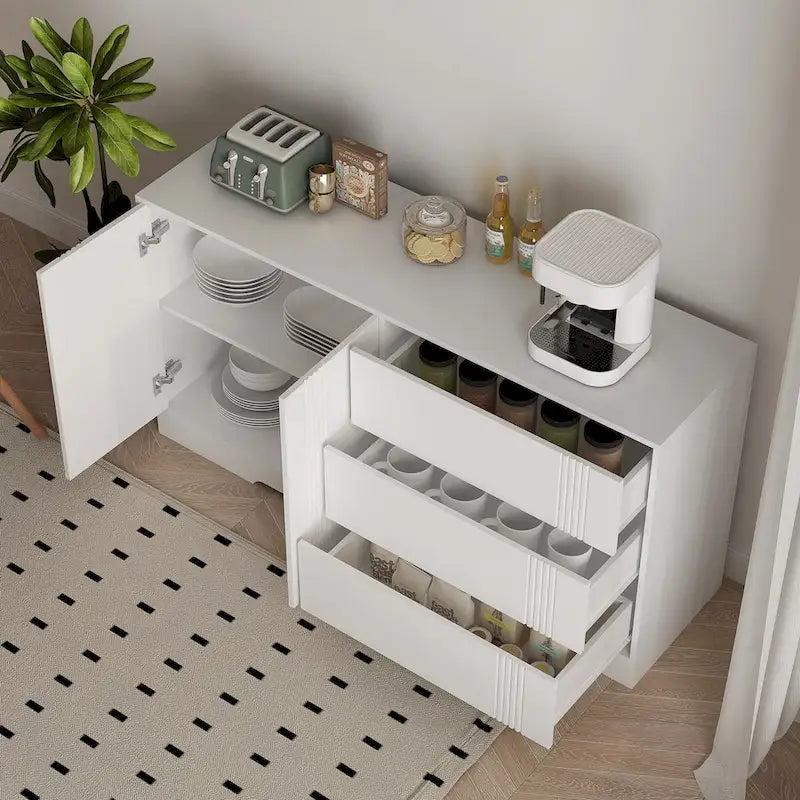 Sideboard Cabinet ,Kitchen Buffet Storage Cabinet with Drawer and Doors, Large Coffee Bar