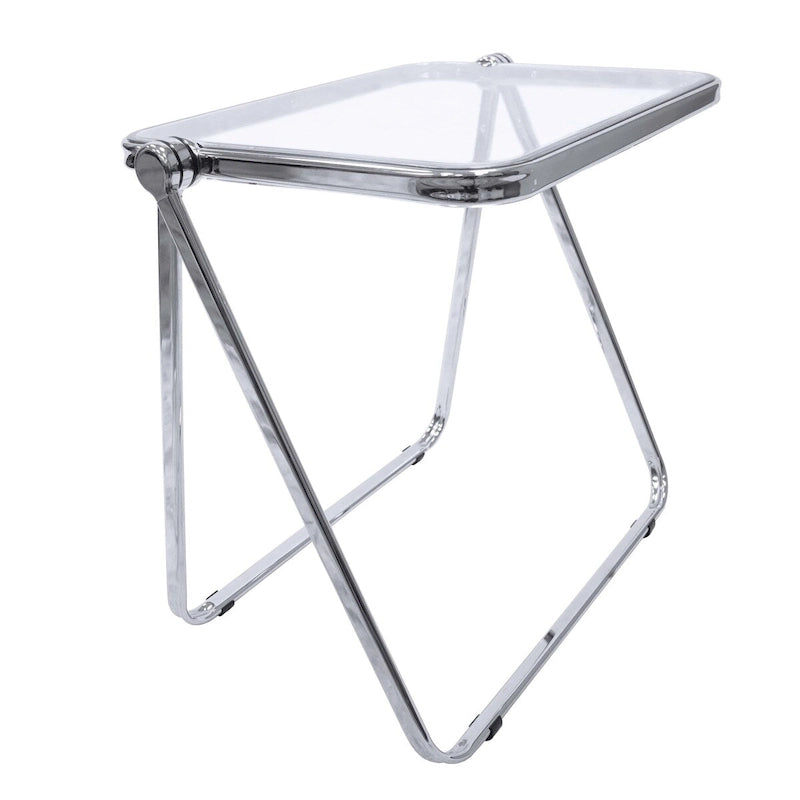 Square Plastic Folding End Table with Iron Frame