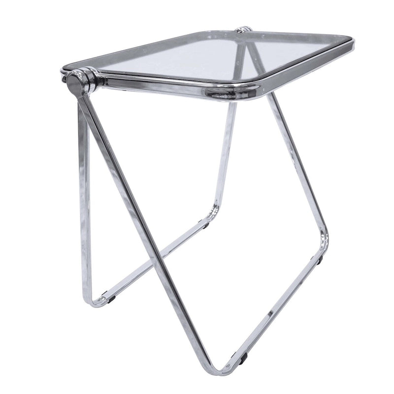 Square Plastic Folding End Table with Iron Frame