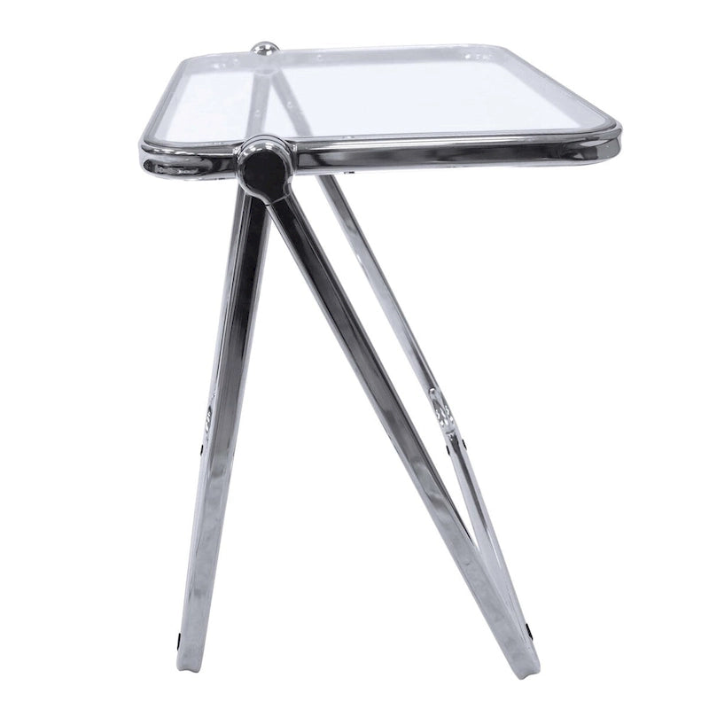 Square Plastic Folding End Table with Iron Frame
