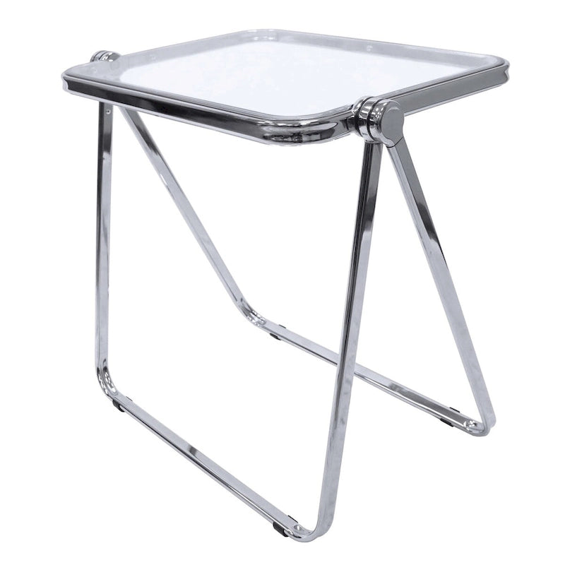 Square Plastic Folding End Table with Iron Frame