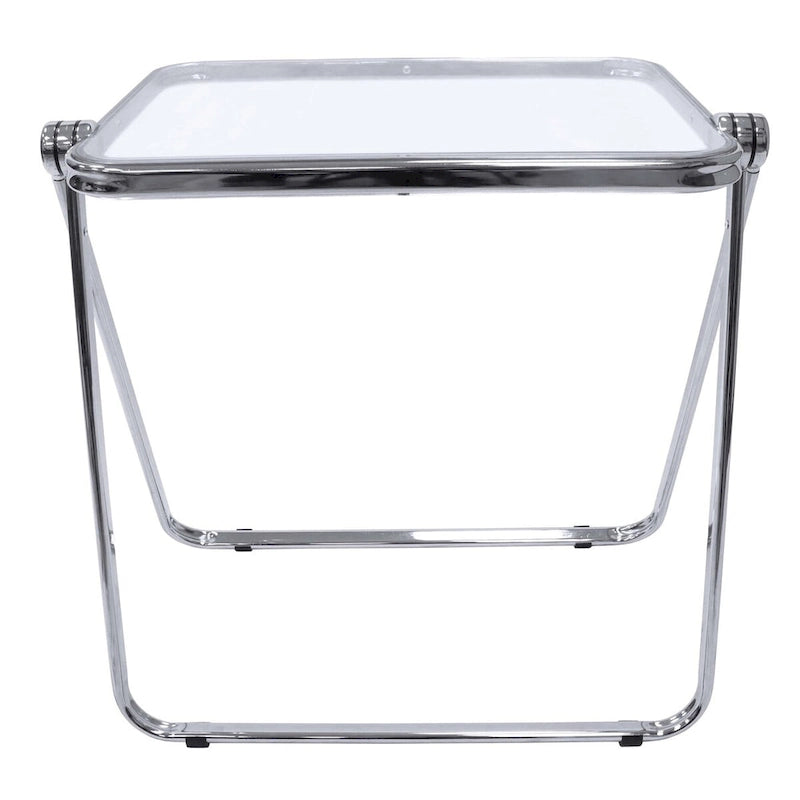 Square Plastic Folding End Table with Iron Frame