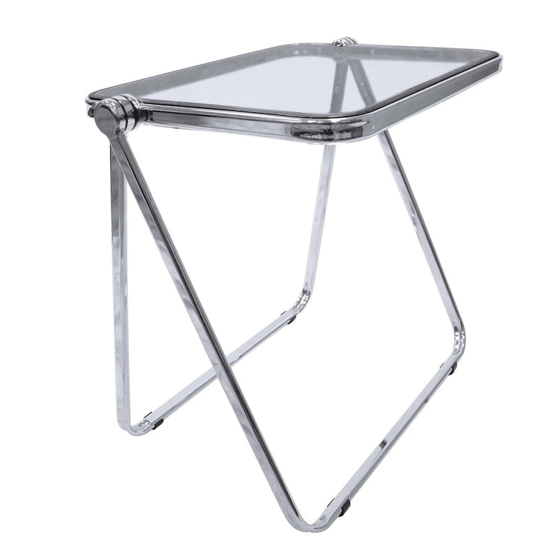Square Plastic Folding End Table with Iron Frame