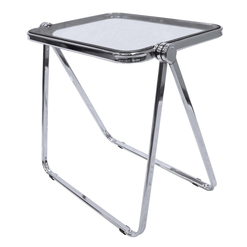 Square Plastic Folding End Table with Iron Frame
