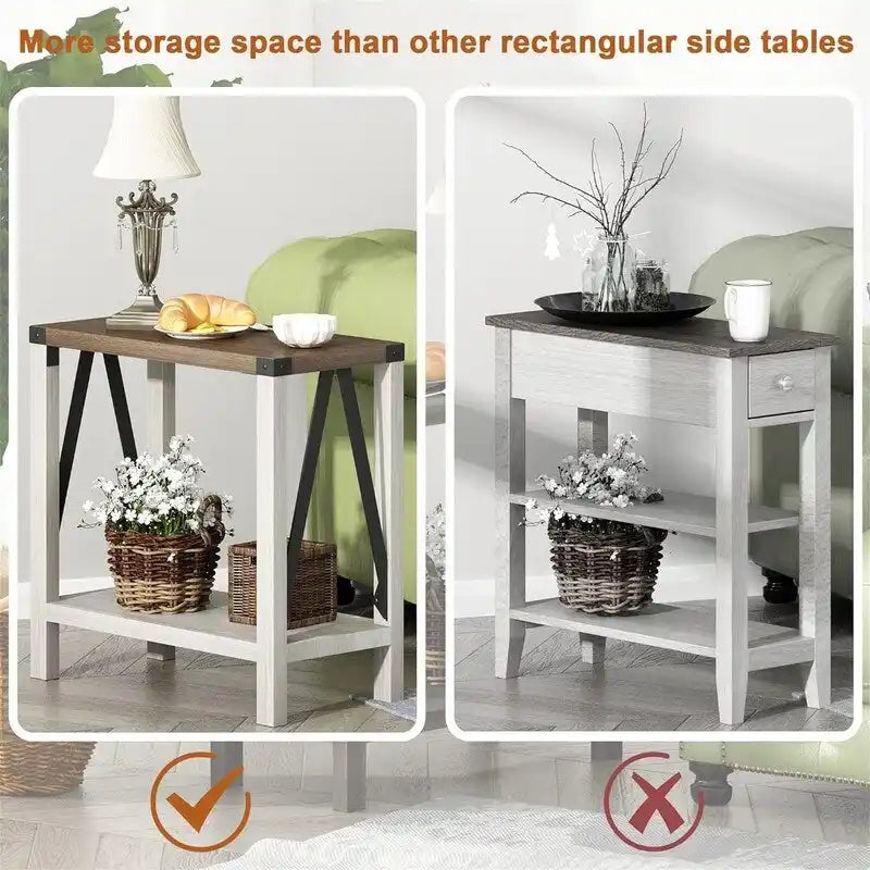 End Table for Small Spaces - 11.81D x 23.62W x 22.44H