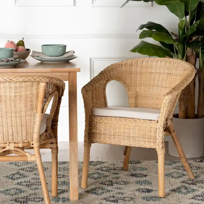 Modern Bohemian Natural Rattan Dining Chair