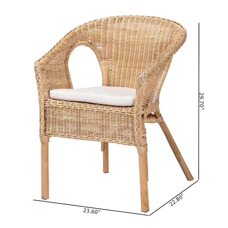 Modern Bohemian Natural Rattan Dining Chair