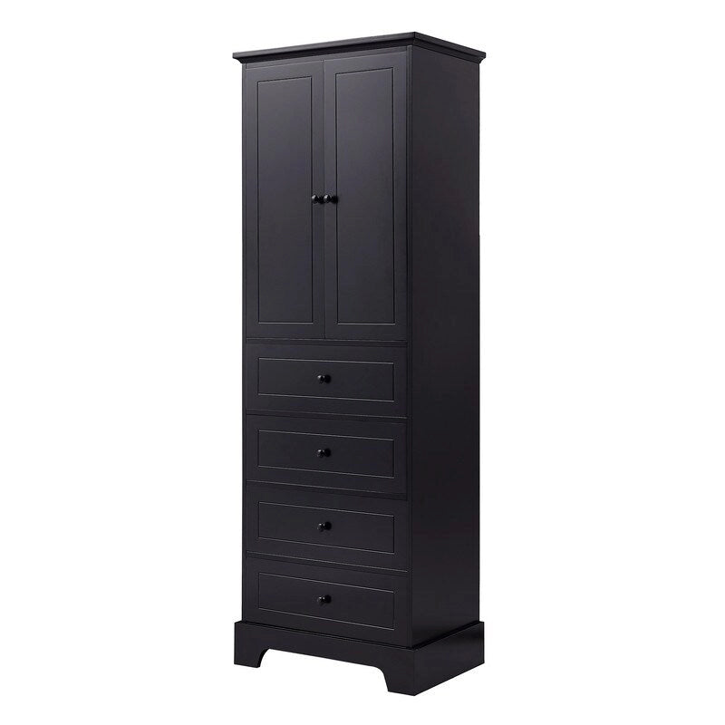 Freestanding Storage Cabinet with 2 Doors and 4 Drawers