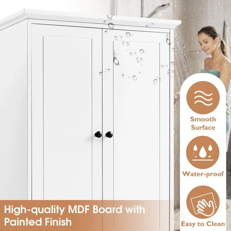 Freestanding Storage Cabinet with 2 Doors and 4 Drawers